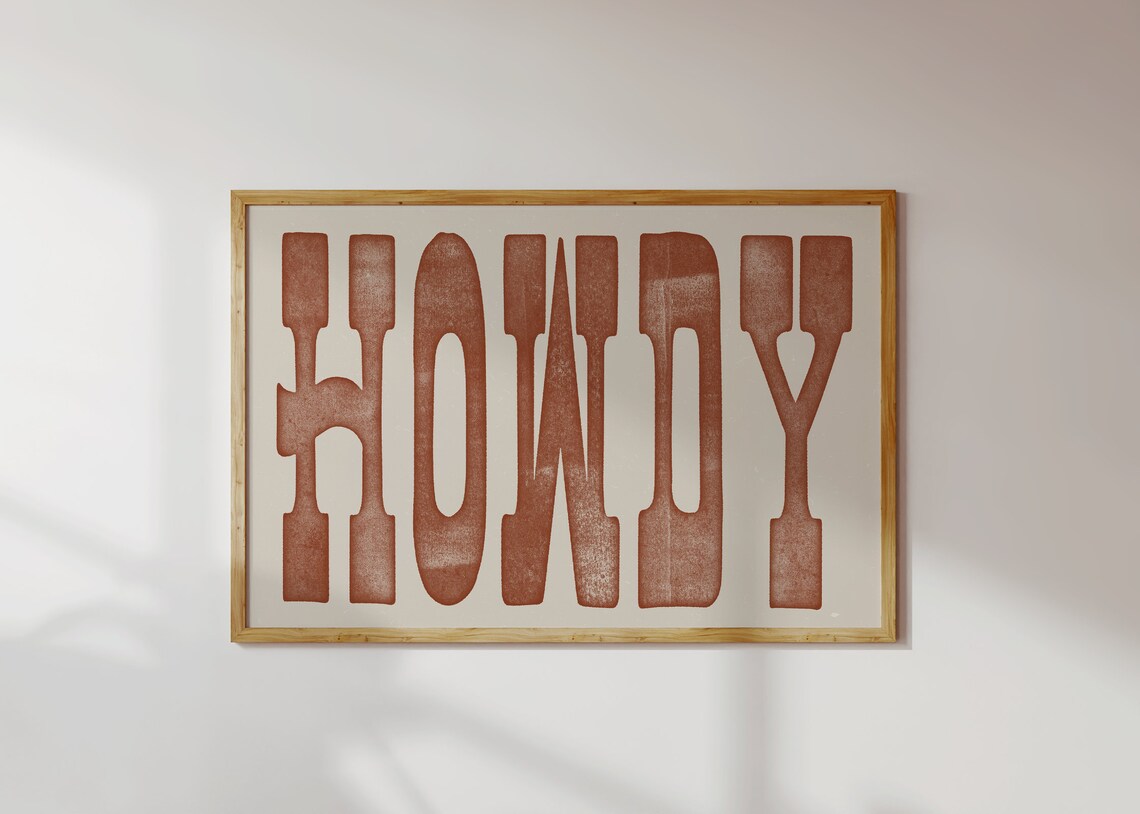 Vintage Howdy Art Print, Texas Southwestern Decor - Image 2