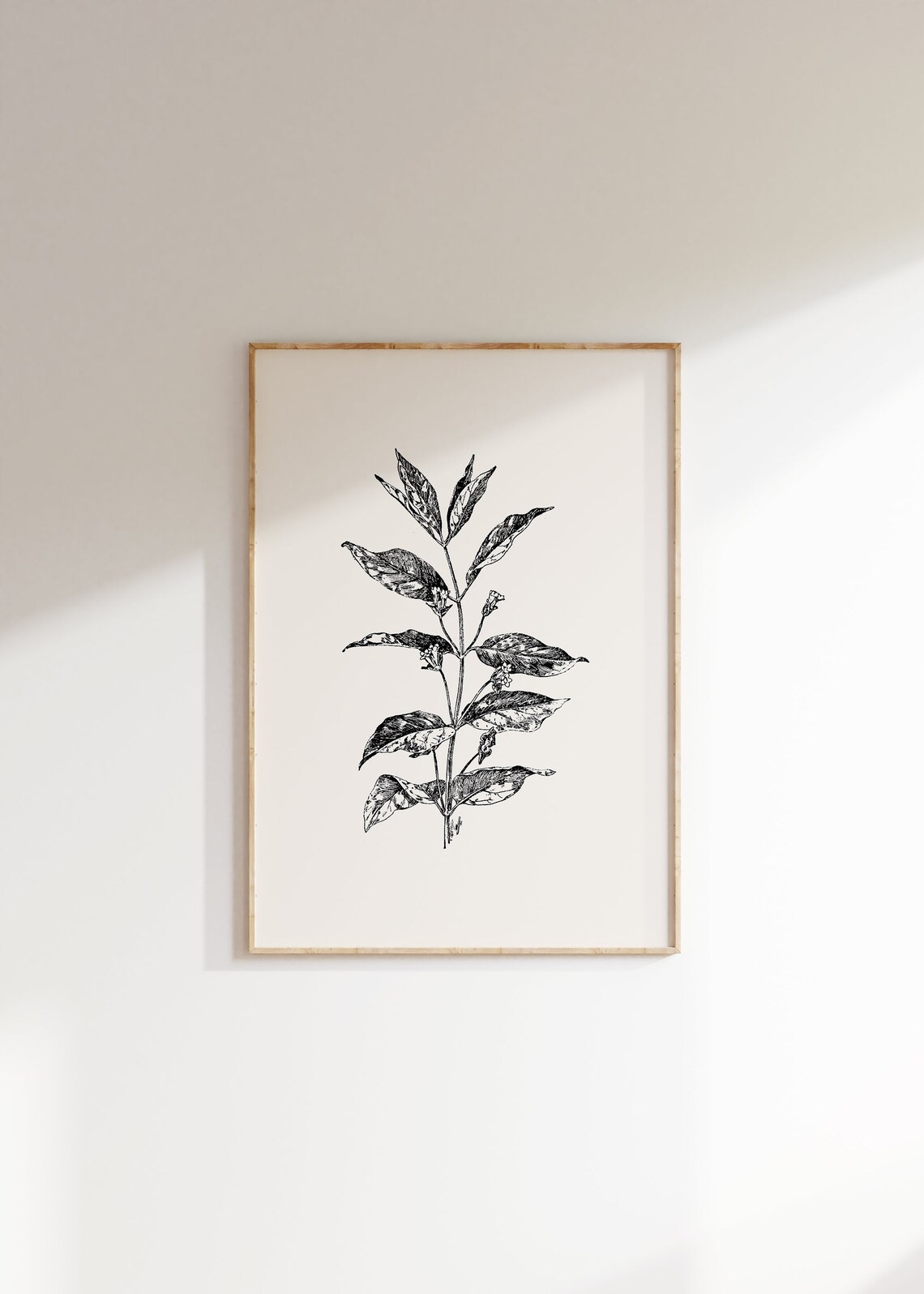 Vintage Botanical Illustration Art Print, Moody Floral