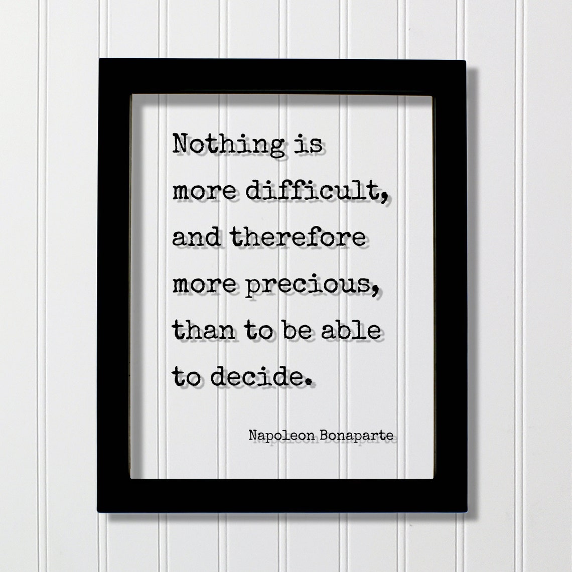Napoleon Bonaparte Decide Quote Floating Typewriter Wall Poster