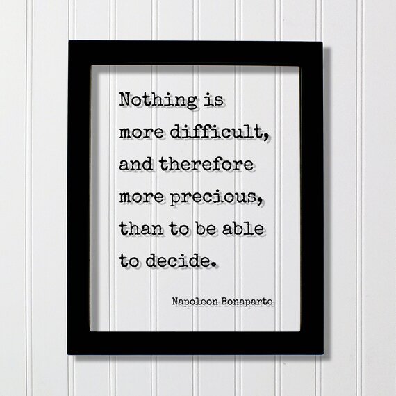 Napoleon Bonaparte Decide Quote Floating Typewriter Wall Poster