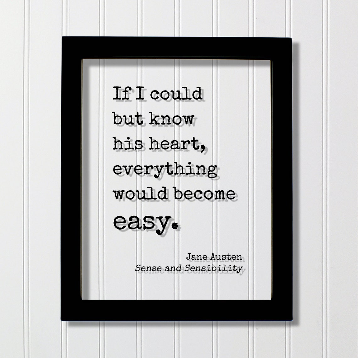 Jane Austen Sense And Sensibility Heart Quote Literary Poster