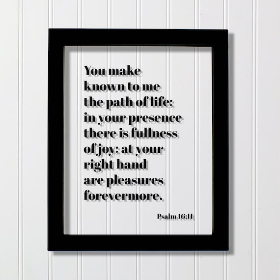 Psalm 16:11 Path of Life Fullness of Joy Bible Verse Art Poster