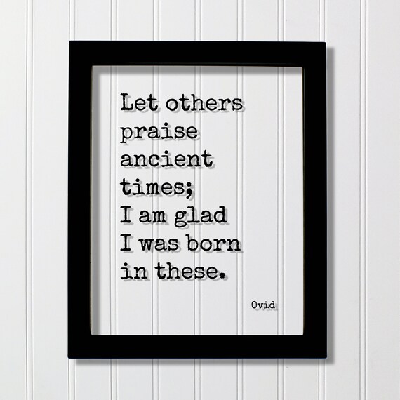 Ovid Ancient Times Floating Quote Poster in Vintage Typewriter Style