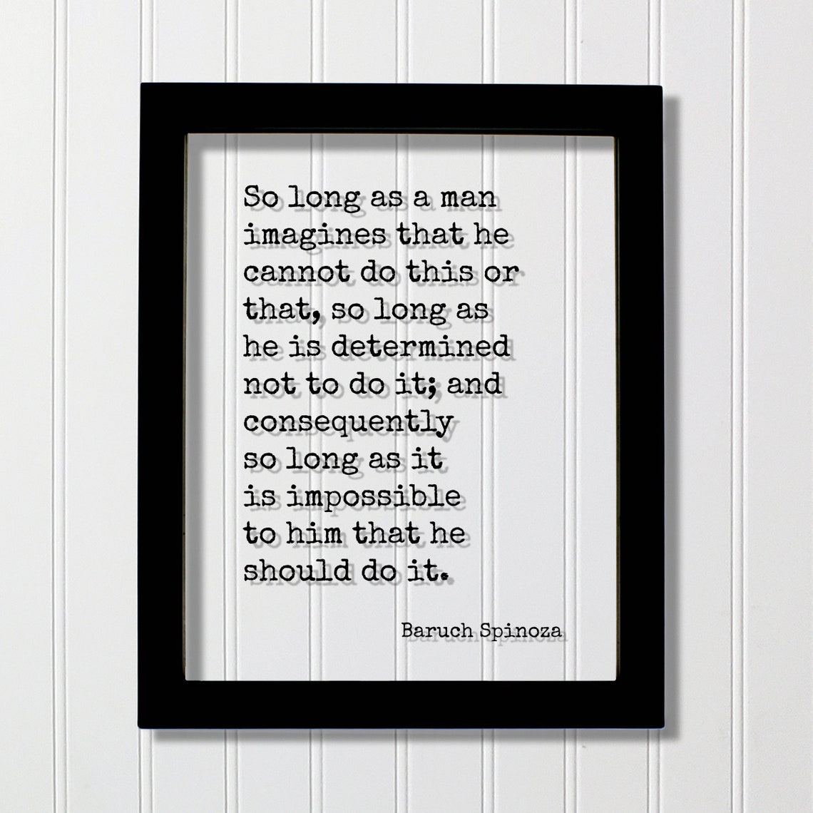 Baruch Spinoza Quote Determination Makes Possible Typewriter Print