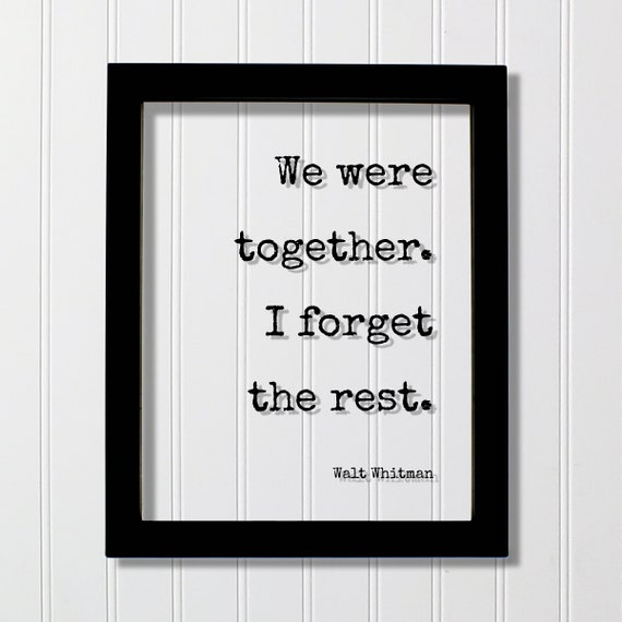 Walt Whitman Floating Quote Art Print, Romantic Gift