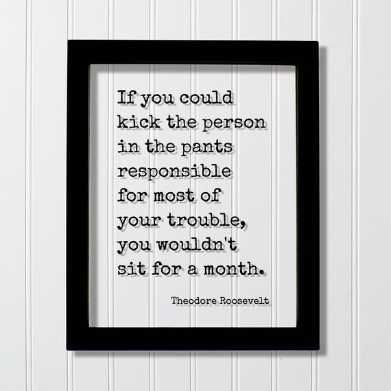 Theodore Roosevelt Kick the Person in the Pants Humorous Quote Poster