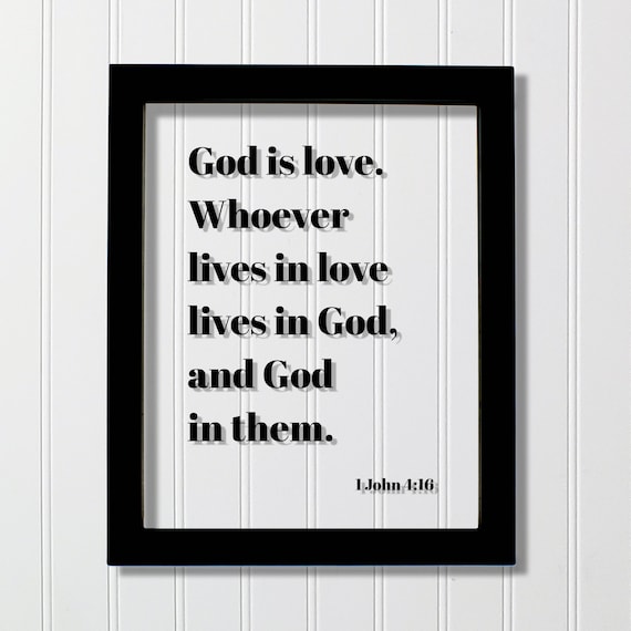 1 John 416 God Is Love Christian Scripture Quote Bible Poster