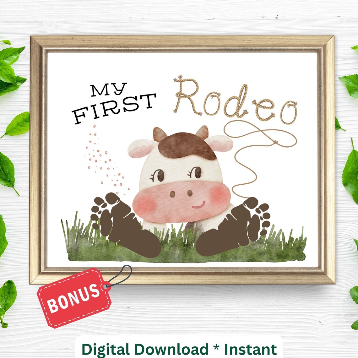 My First Rodeo Footprint Craft Art Print
