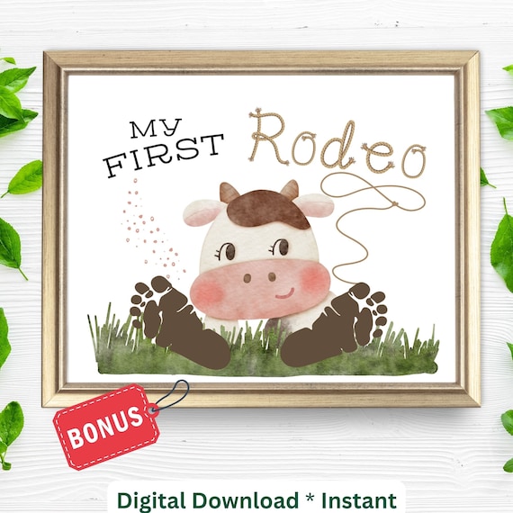 My First Rodeo Footprint Craft Art Print