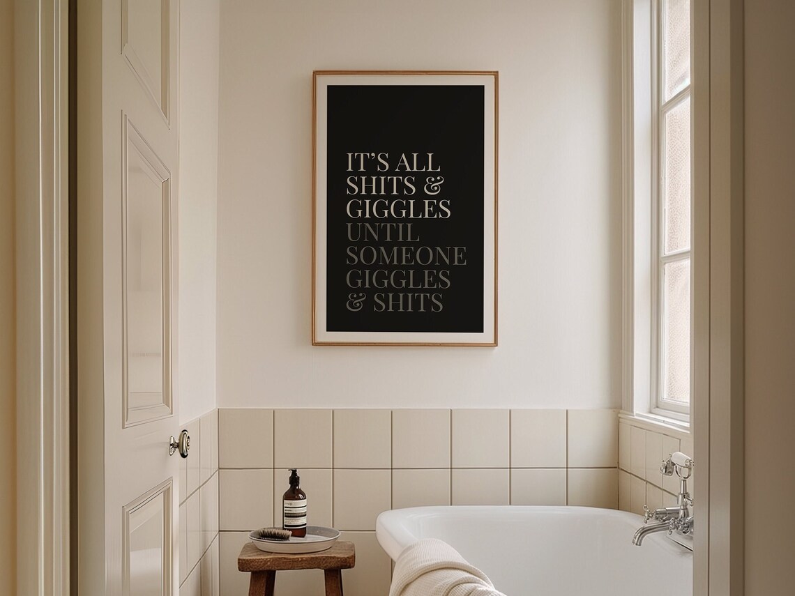 Shits Giggles Bathroom Humor Art Print - Image 2