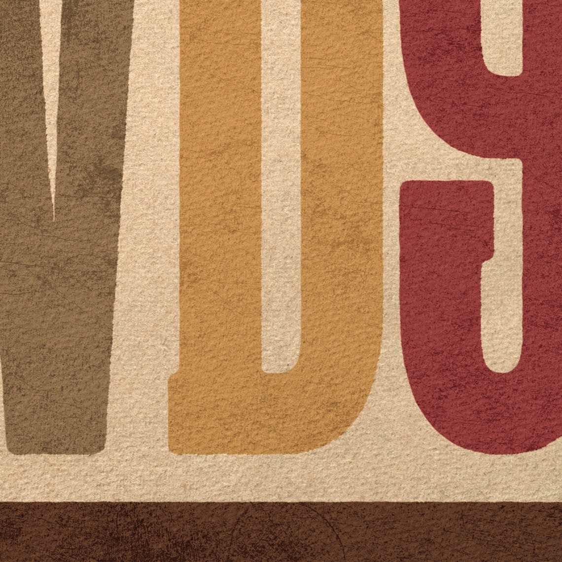 Howdy Multicolor Brown Green Red Rustic Western Typography Poster - Image 3