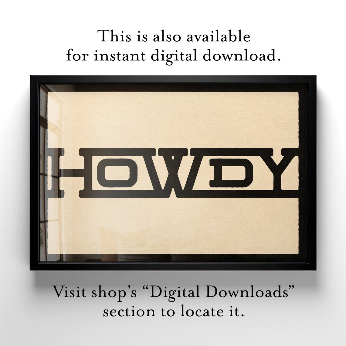 Howdy Outlined Black Kraft Minimalist Western Greeting Poster - Image 4