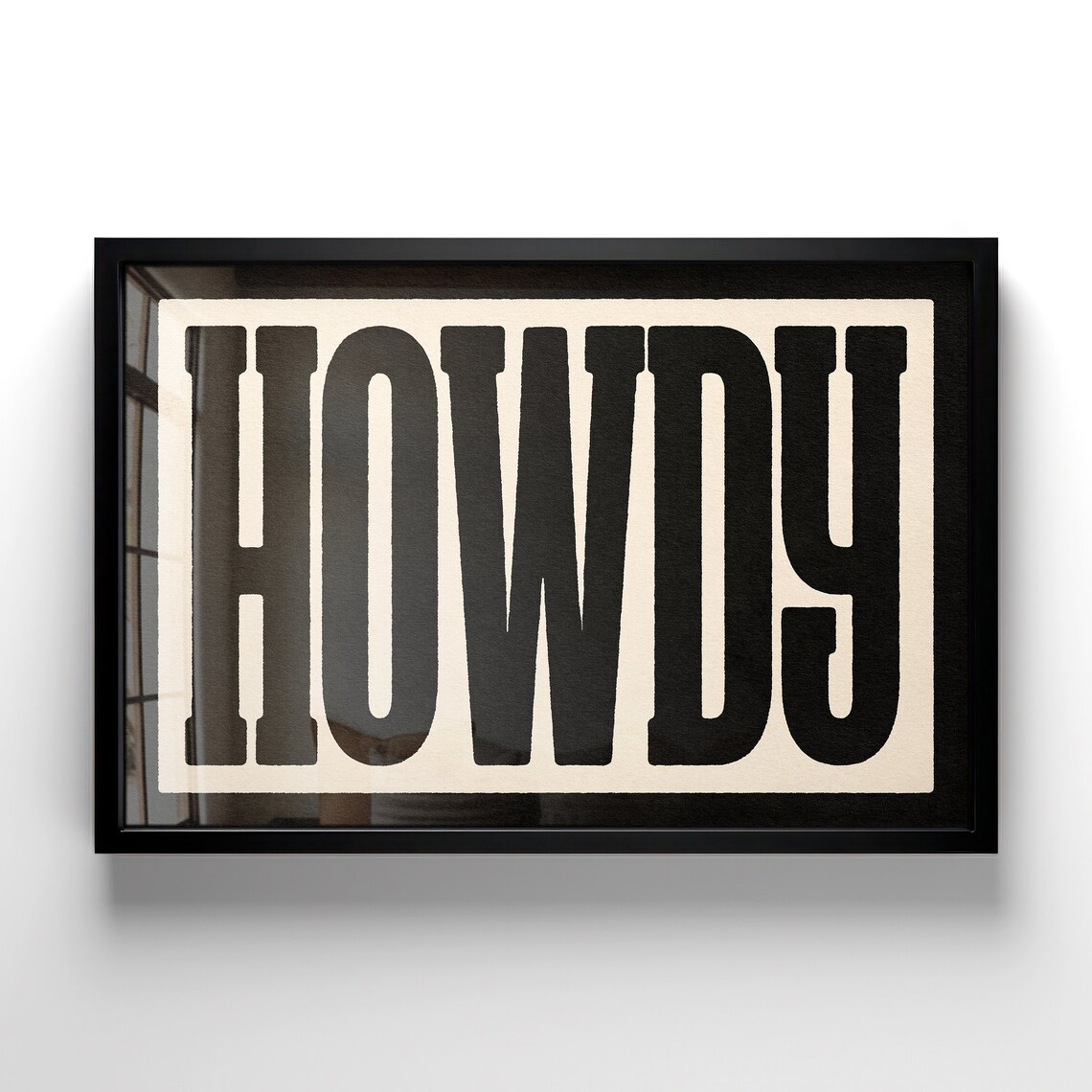 Howdy Bold Black Vintage Block Letter Western Greeting Poster