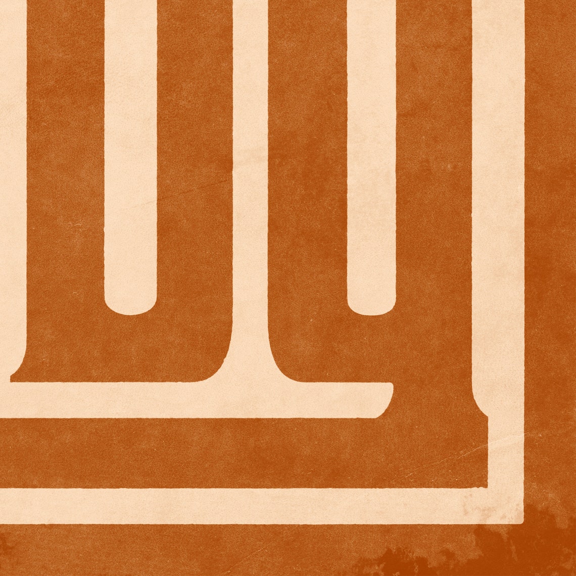Howdy Maze Line Art Burnt Orange Geometric Western Wall Poster - Image 3