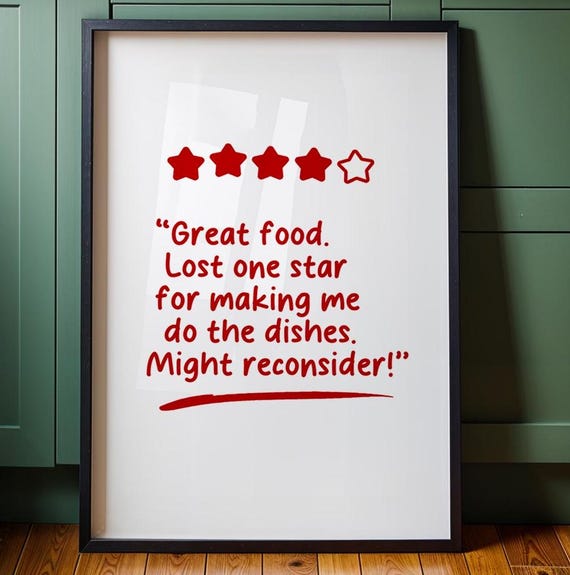 Funny Kitchen Wall Art, Vintage Food Quote