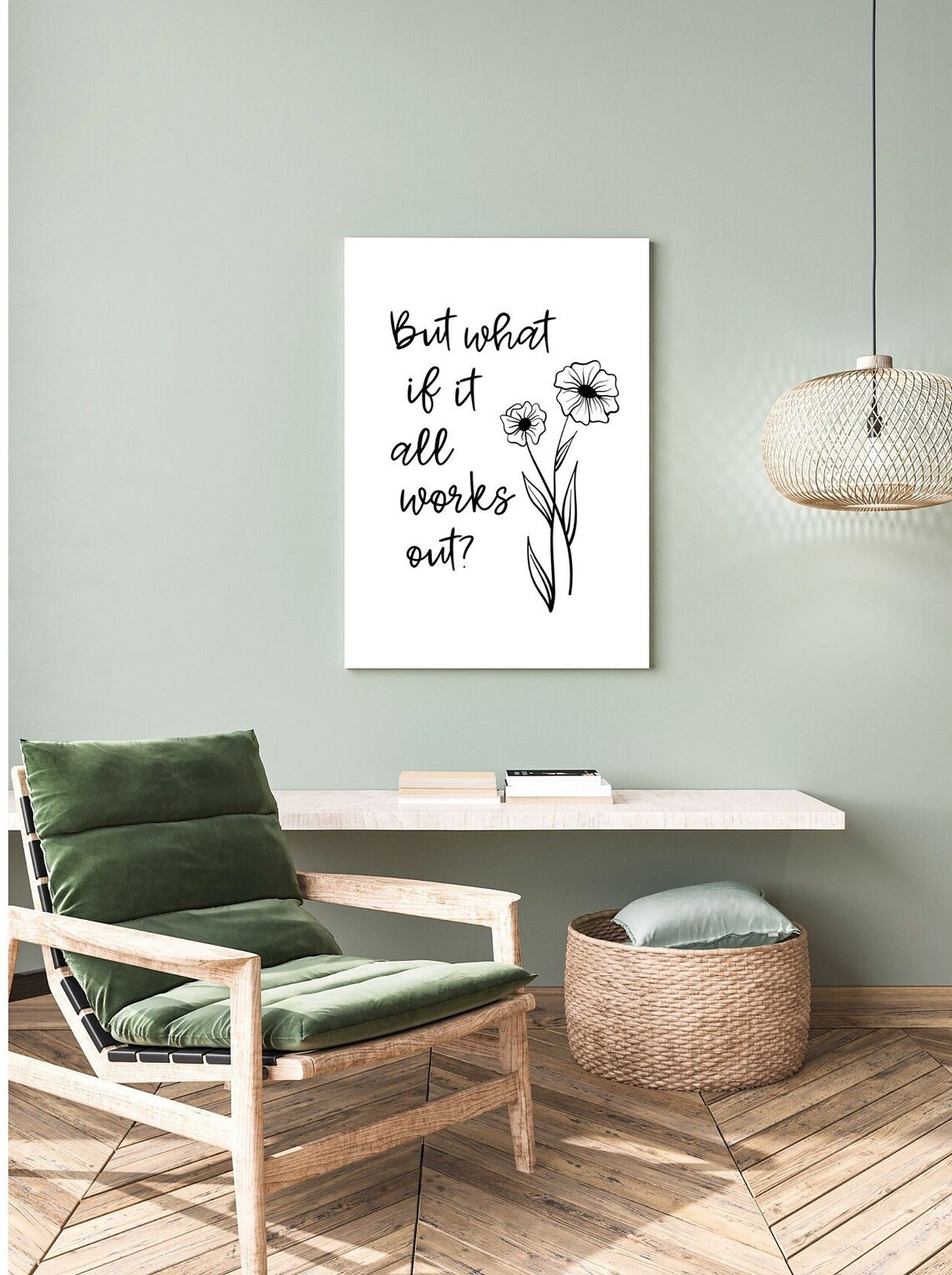 But What If It All Works Out Boho Quote Art Print - Image 3