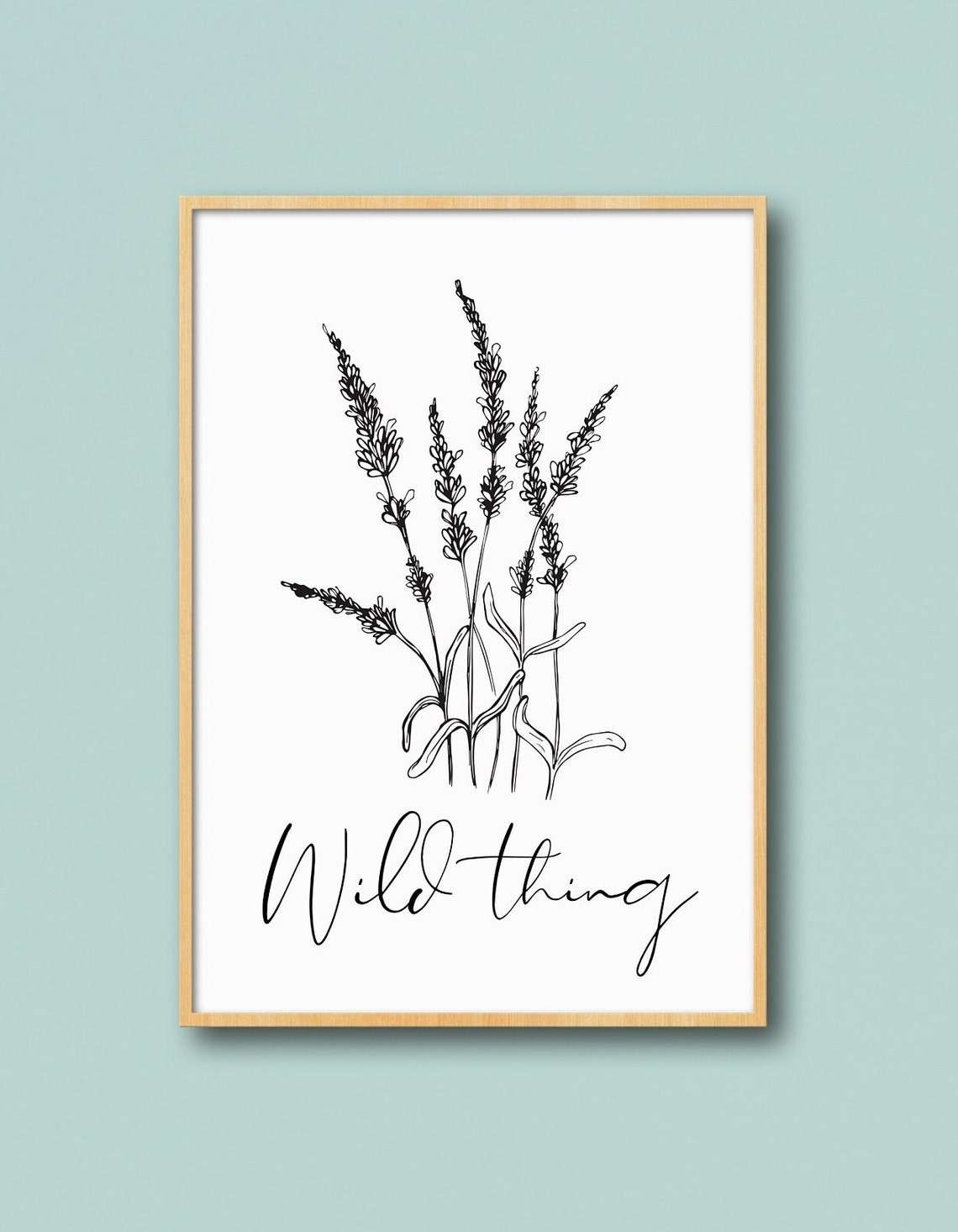 Wild Thing Lavender Botanical Line Art Script Wall Decor Poster - Image 5