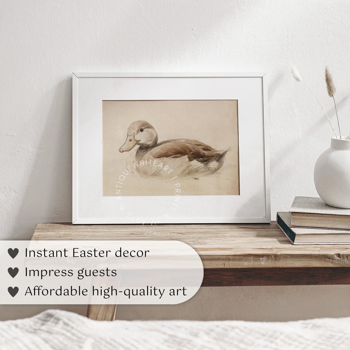 Easter Duck Sketch, Farmhouse Spring Art Print - Image 4