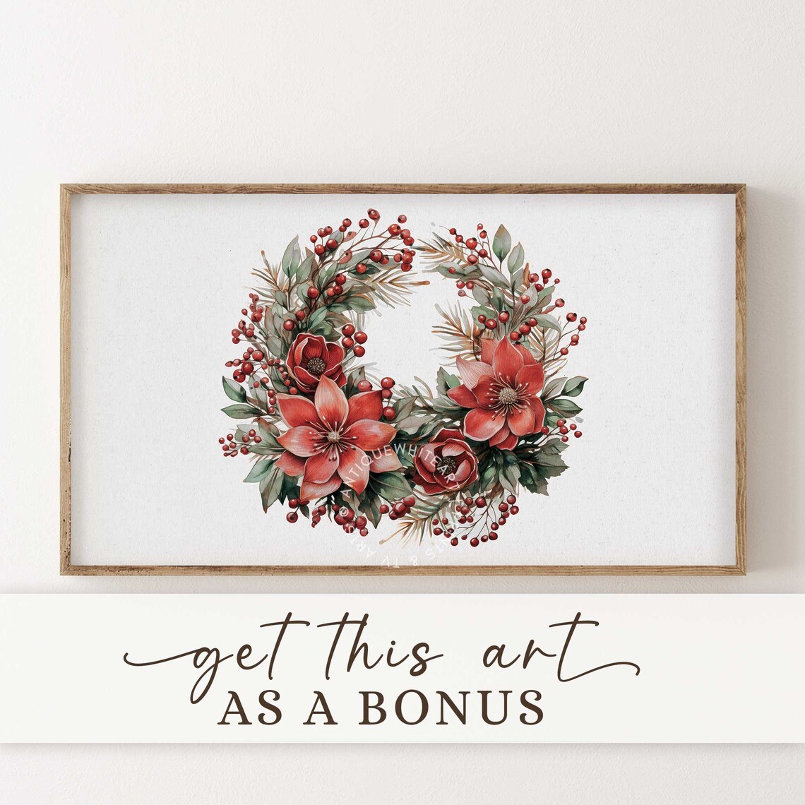 Winter Village Vintage Farmhouse Christmas Art Print - Image 3