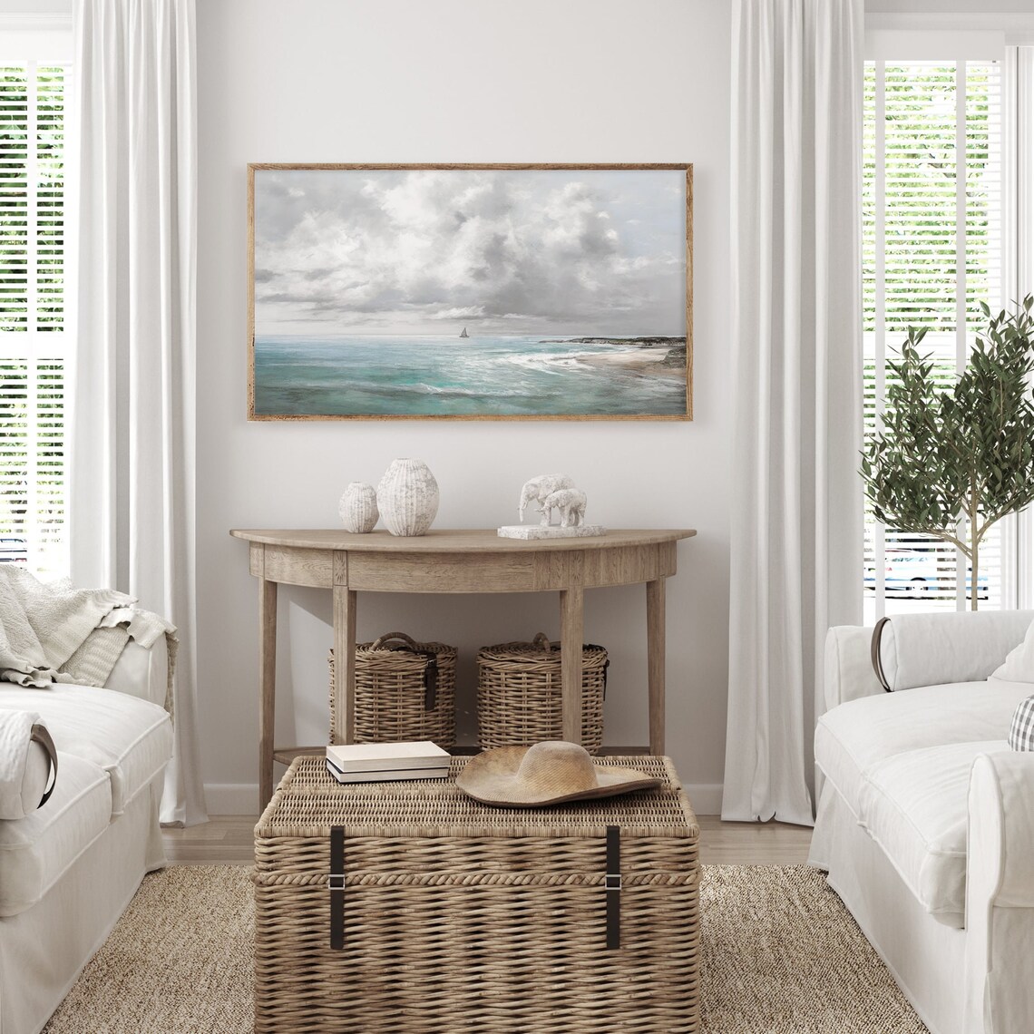 Summer Seascape Painting, Ocean Travel Poster - Image 3