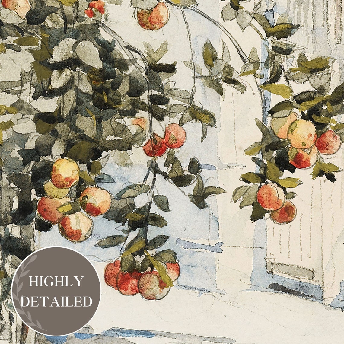 Orange Tree Watercolor Ripe Citrus by White Garden Gate Wall Art - Image 2