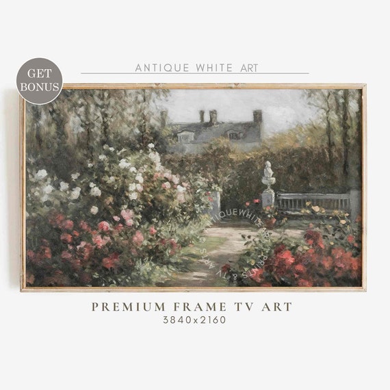 Cottage Rose Garden Farmhouse Wall Art Print