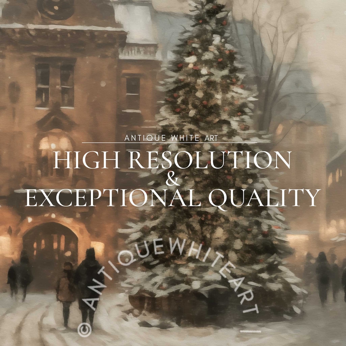 Christmas Tree Art Print, Moody Winter Farmhouse - Image 4
