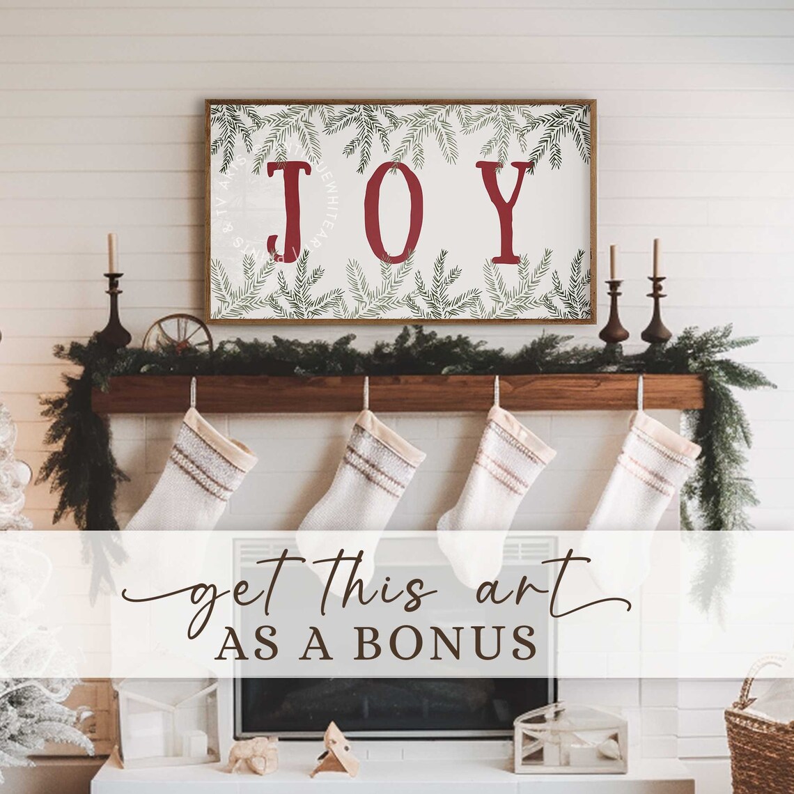 Christmas Tree Farmhouse Christmas Art Print - Image 4