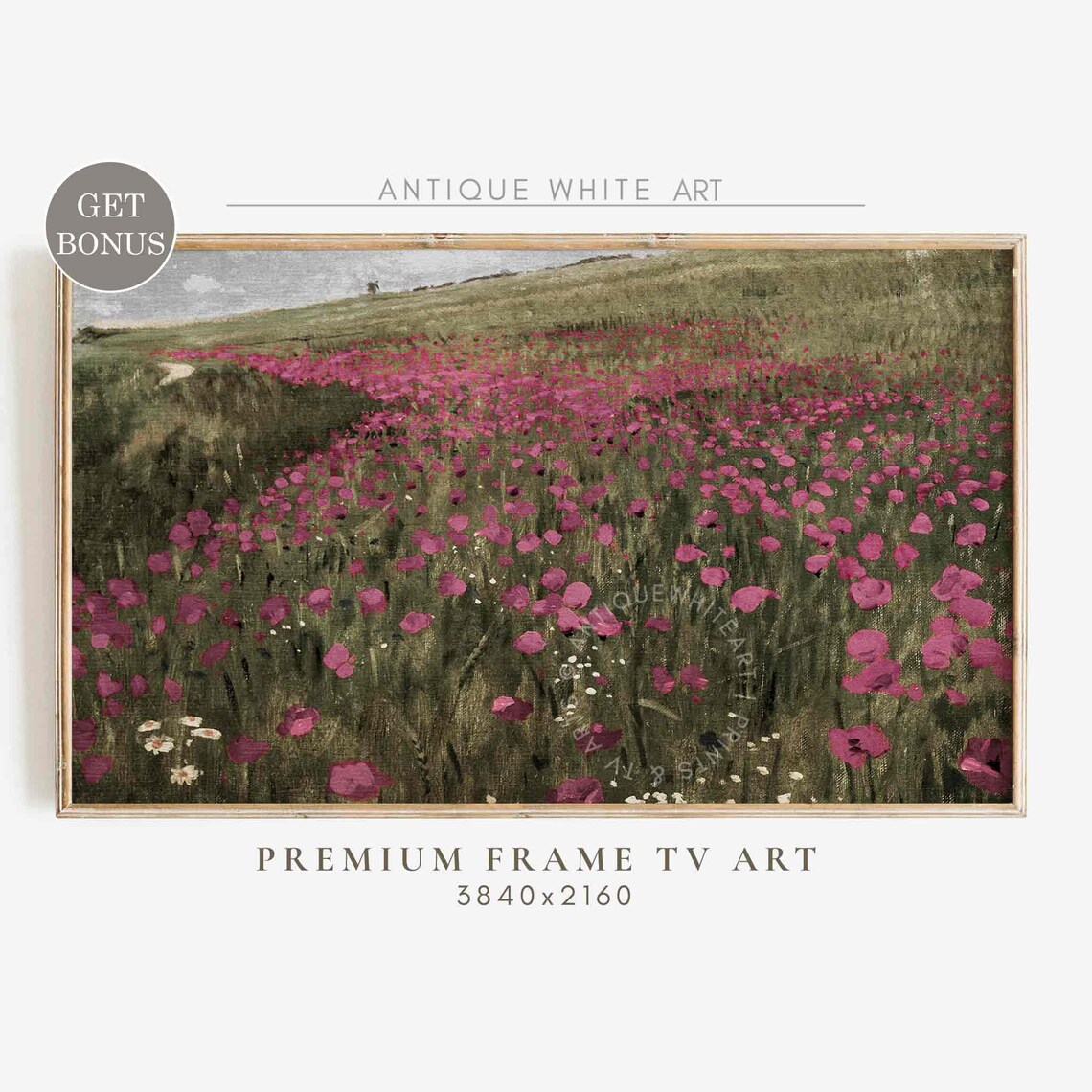 Spring Wildflower Field Meadow Landscape Art Print