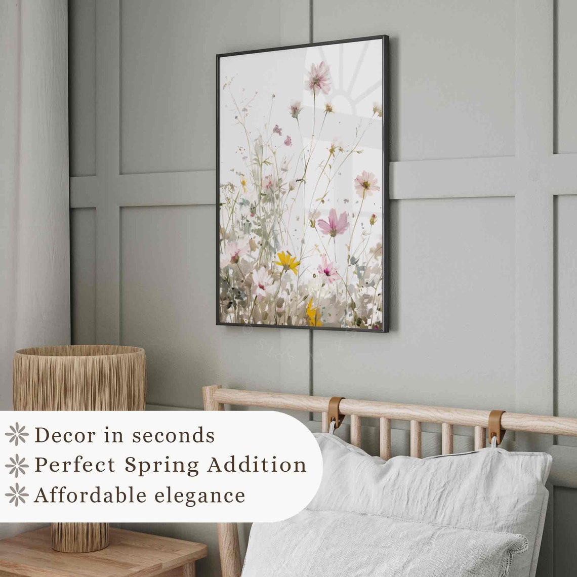 Delicate Wildflower Meadow Watercolor Spring Floral Botanical Poster - Image 4