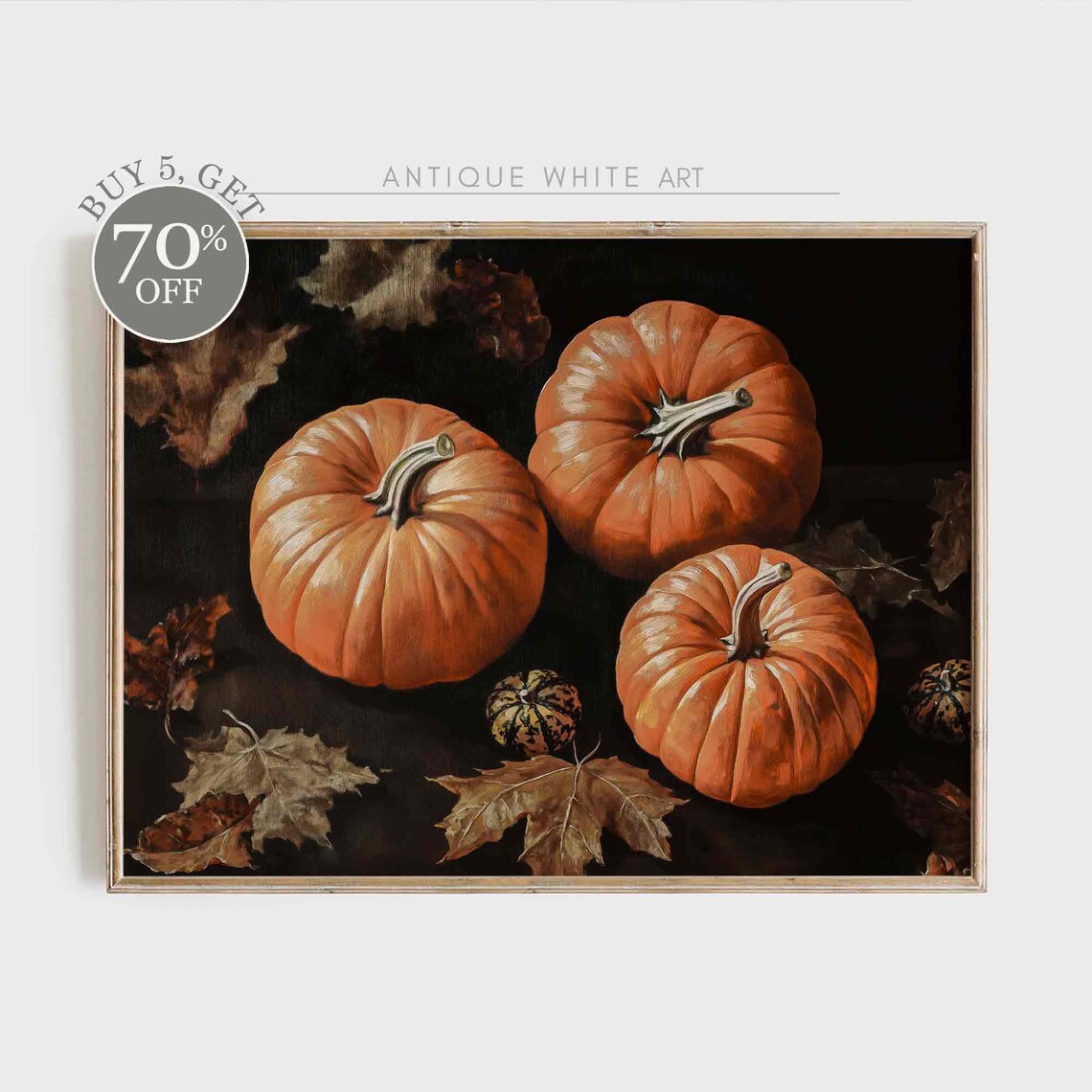 Pumpkins Wall Art Dark Fall Decor Print Moody Fall Farmhouse Art Print Wall Art Pumpkins Decor A265