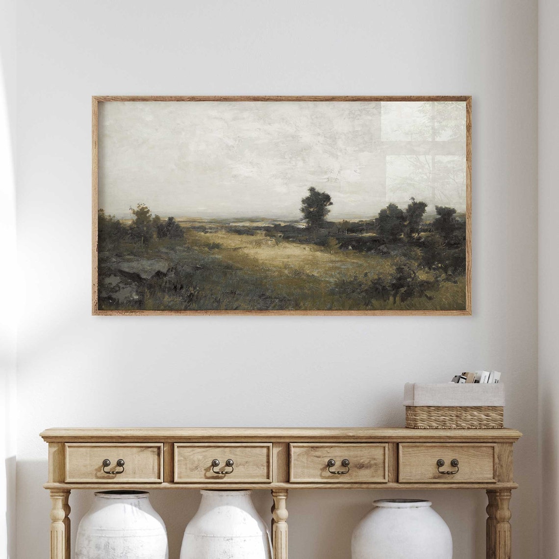 Frame Tv Art Farmhouse Tv Art Neutral Field Landscape Vintage Country Field Painting Frame Tv Art Tv52 - Image 3
