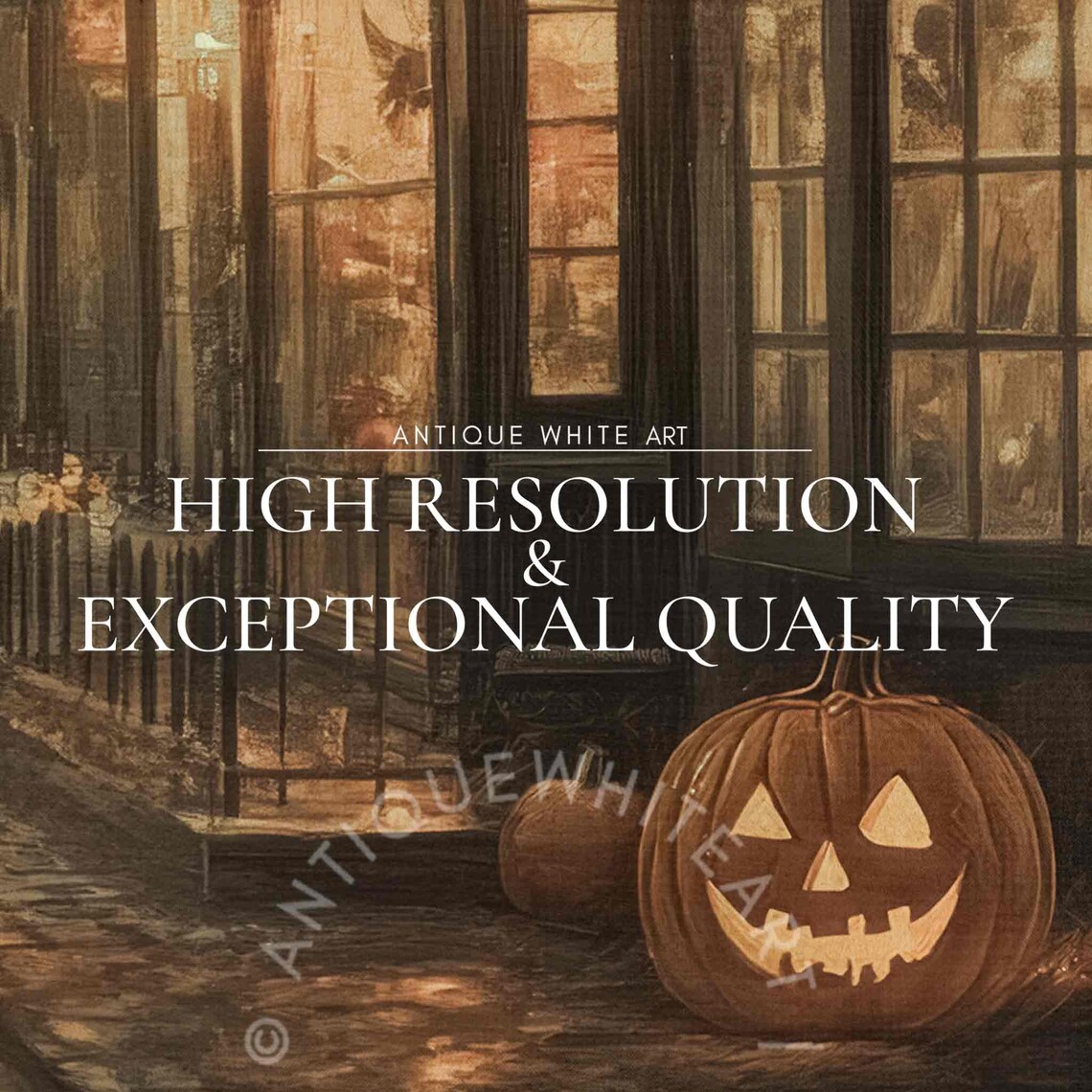 Halloween Haunted House Spooky Street Art Print - Image 3