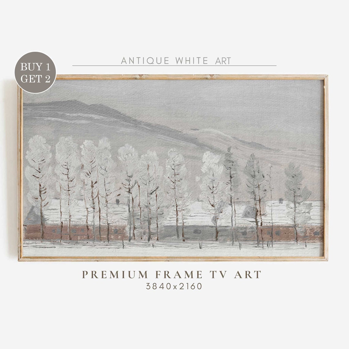 Vintage Winter Countryside Frame Tv Art Farmhouse Snowy Winter Landscape Art For Tv The Frame Tv Art Tv125