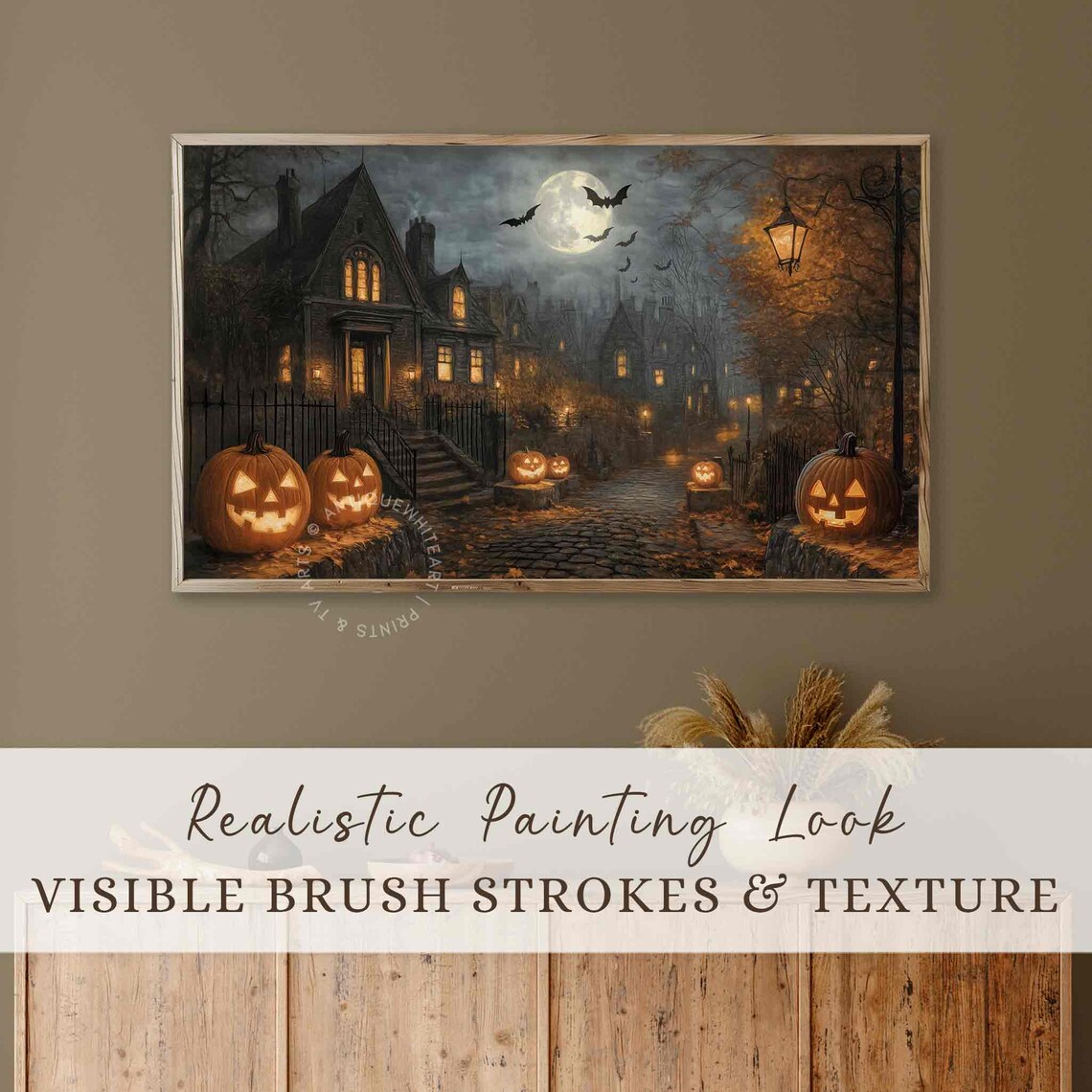 Halloween Haunted House Vintage Spooky Street Art Print - Image 2