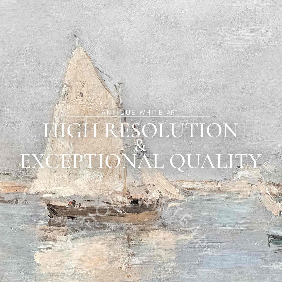 Vintage Coastal Frame Tv Art Neutral Sailboat Seascape Lake House Frame Tv Art Antique Painting For Tv Tv383 - Image 3