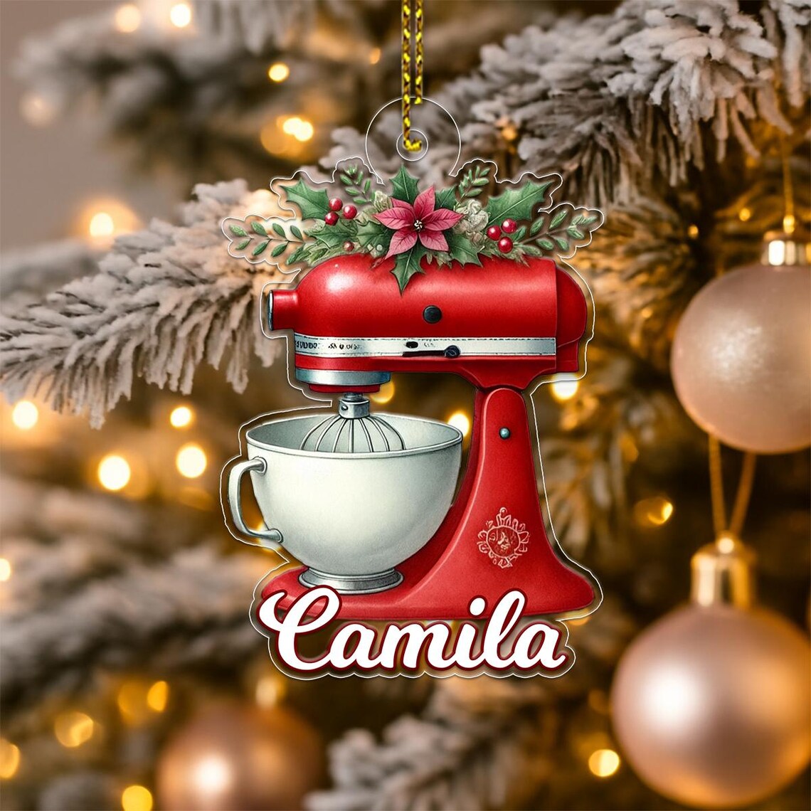 Custom Name Baking Mixer Christmas Ornament, Personalized