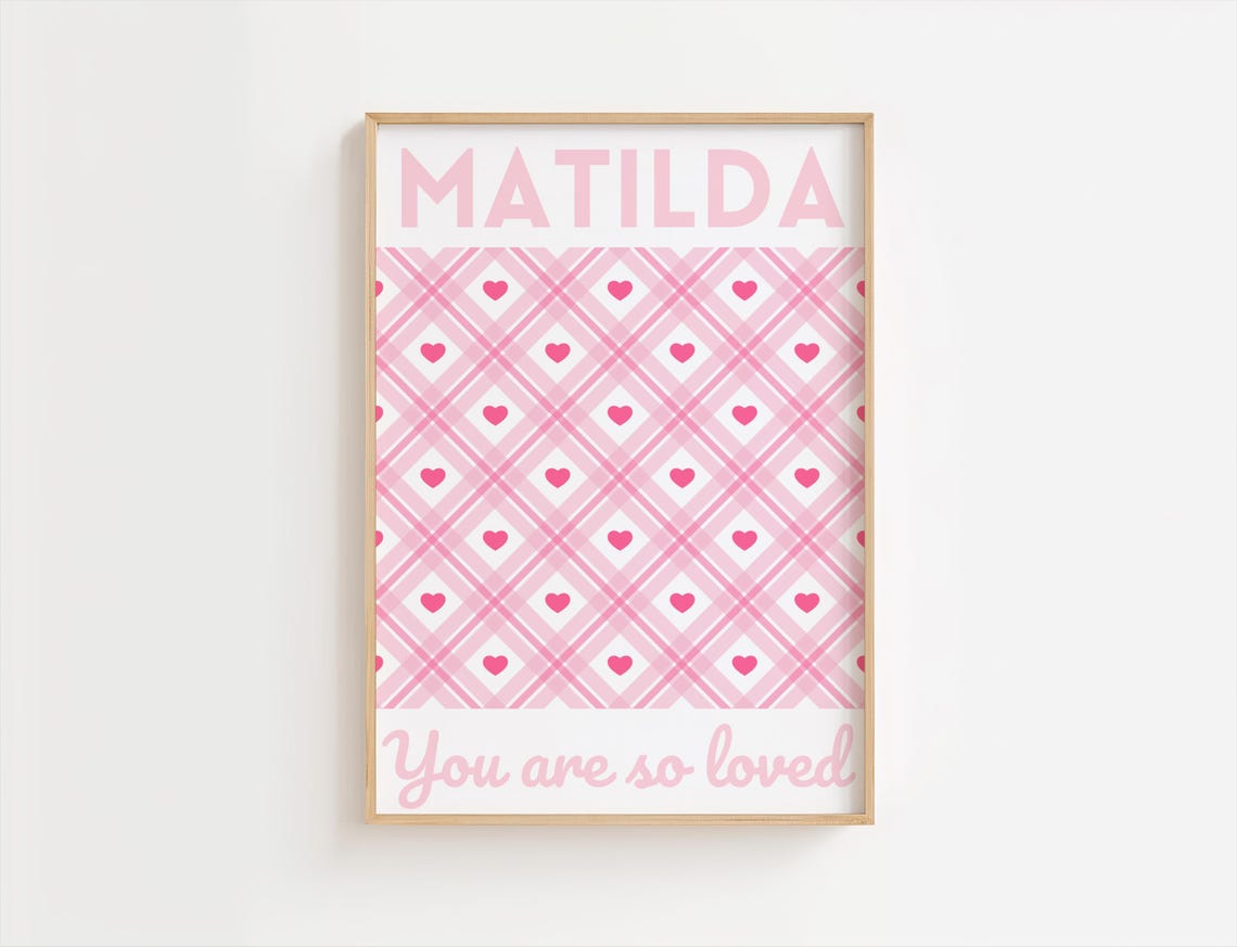 Girls Positive Affirmation Print Girls Bedroom Decor Girls Name Print Pink Nursery Decor Gift For Girls You Are So Loved