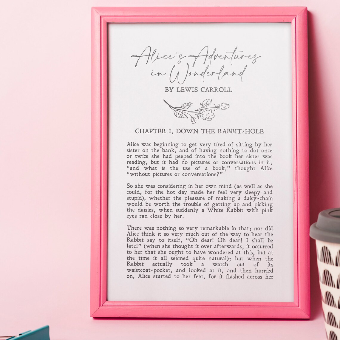 Alice's Adventures in Wonderland Lewis Carroll Chapter One Literary Poster - Image 2