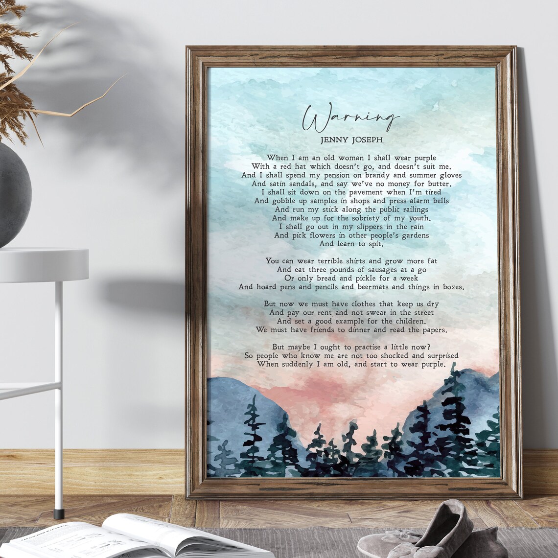 Warning by Jenny Joseph, Minimalist Quote Print - Image 2
