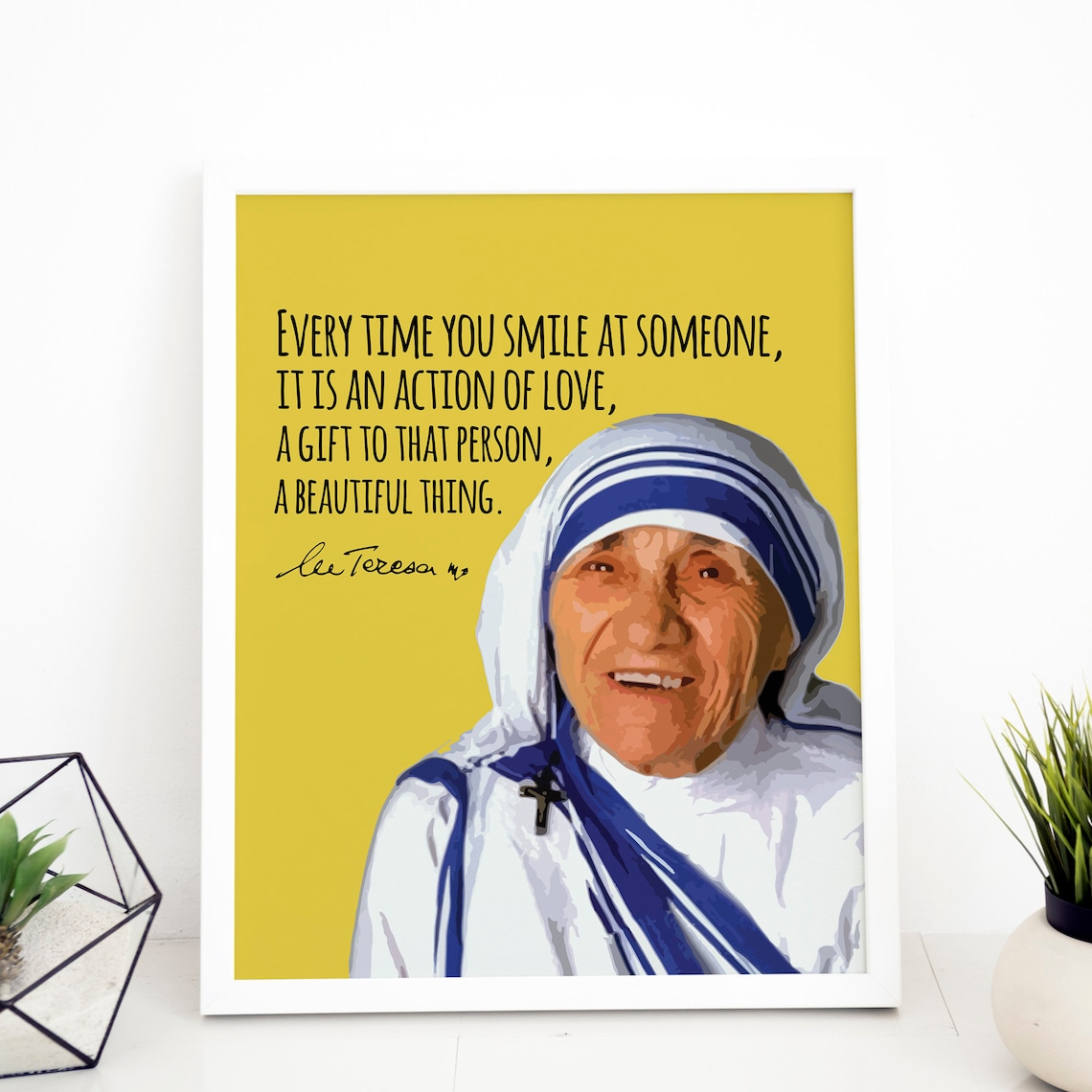 Mother Teresa Quote, Every Time You Smile At Someone Art Print - Image 2