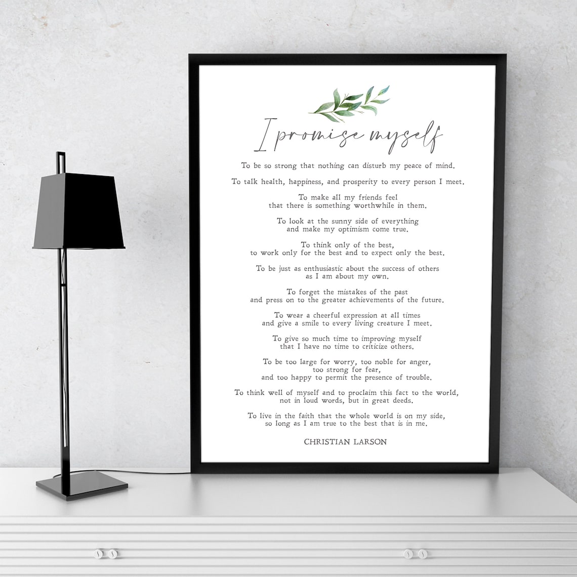 Christian Larson Minimalist Quote Art Print, Poem