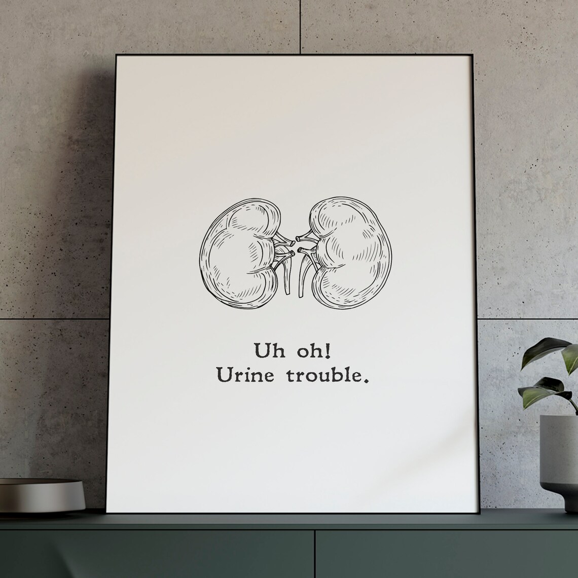 Kidney Joke Humor Poster, Minimalist Medical Gift