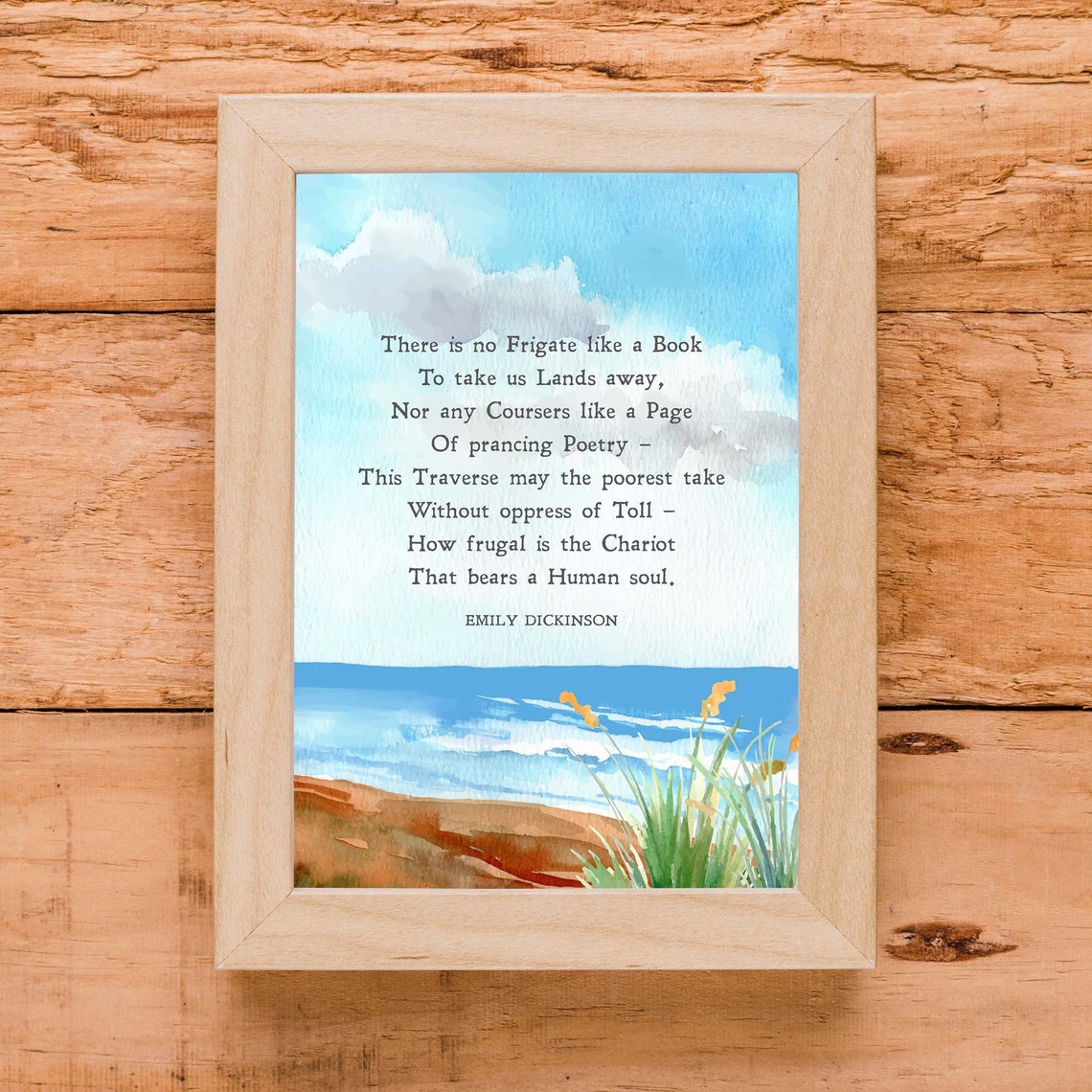 Emily Dickinson There Is No Frigate Like A Book Poem Beach Poster - Image 2