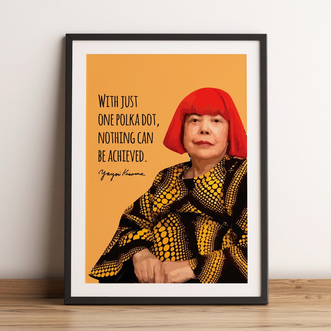 Yayoi Kusama Polka Dot Quote Artist Portrait Illustration Poster - Image 2