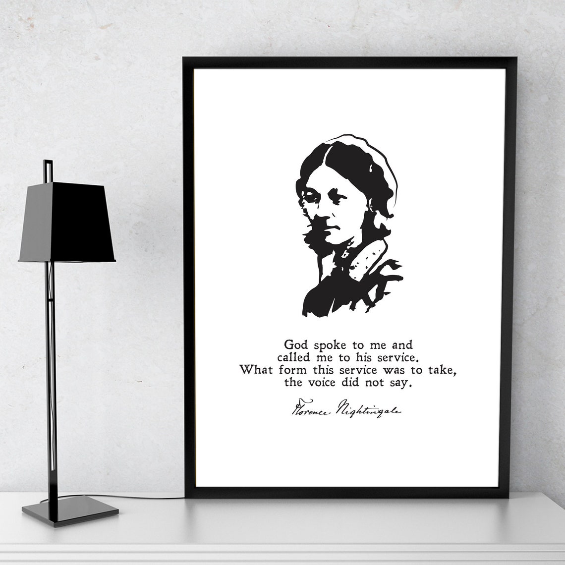 Florence Nightingale Service Nurse Gift Inspiration Wall Art Minimalist Print Quote Motivation Instant