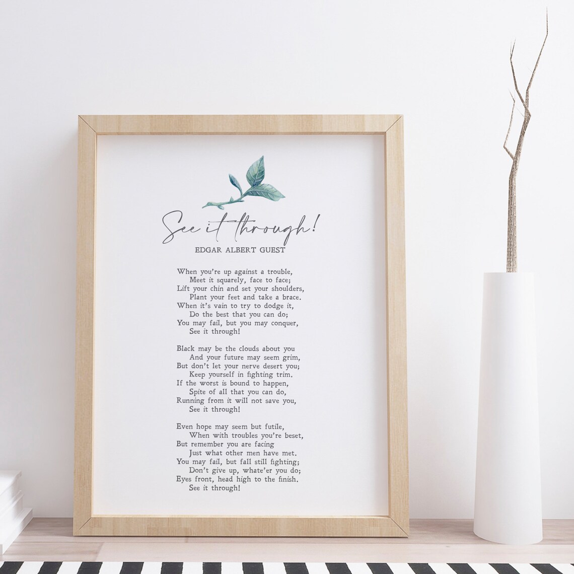 See It Through Edgar Albert Guest Poem Minimalist Botanical Wall Art Poster