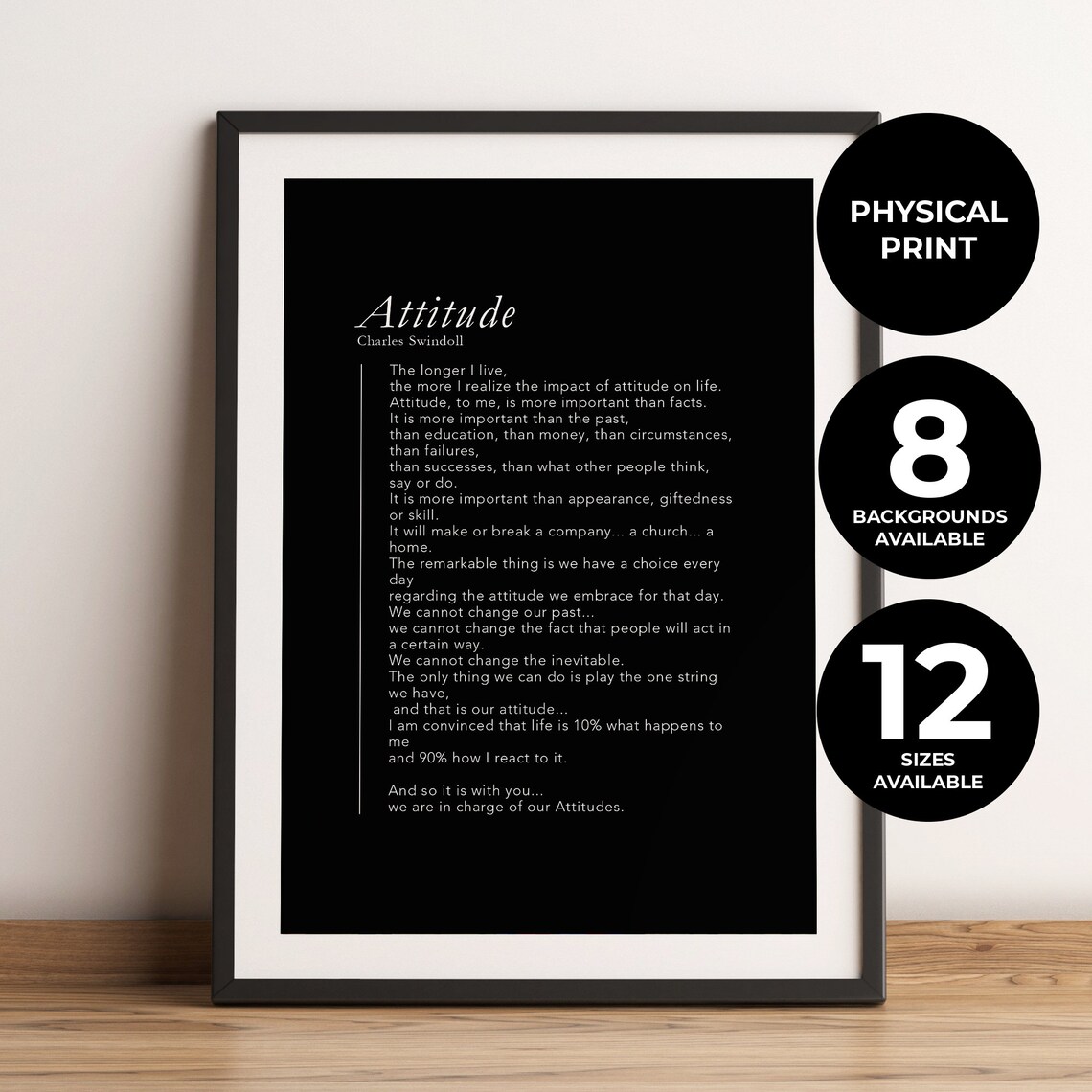 Charles Swindoll Attitude Inspiration Art Print