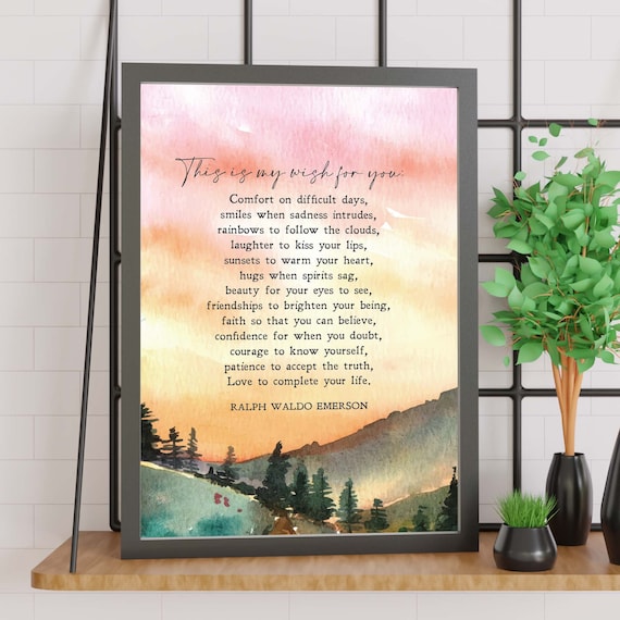 This Is My Wish For You, Emerson Quote Art Print