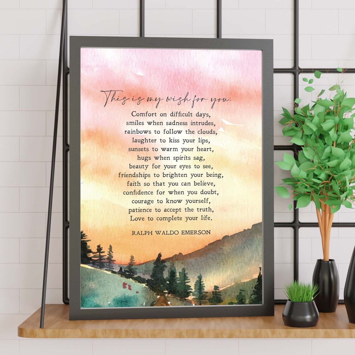 This Is My Wish For You, Emerson Quote Art Print